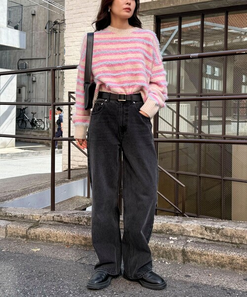 fredy emue(フレディエミュ)の「マルチボーダークロップドニットプルオーバー(ニット/セーター・レディース・ベージュ系その他/ブルー系その他/ブルー系その他2・38)」の17枚目の写真