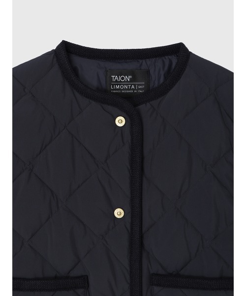 TAION×anuans】ノーカラーキルティングショートダウン（ダウン