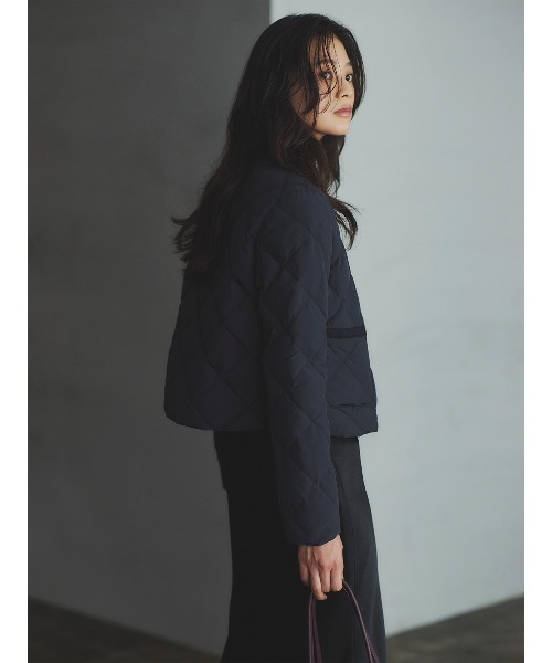 anuans TAION ノーカラーキルティングショートダウン アニュアンス TAION×anuans】ノーカラーキルティングショートダウン（ダウン