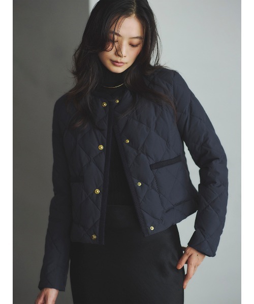 anuansキルティングダウンロングコート アニュアンス anuans ヨーロピアンキルティングダウンコート （BROWN