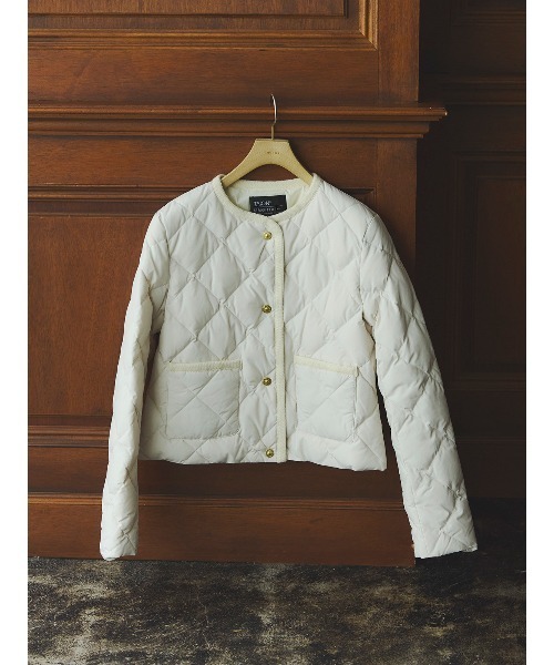 TAION×anuans】ノーカラーキルティングショートダウン（ダウン