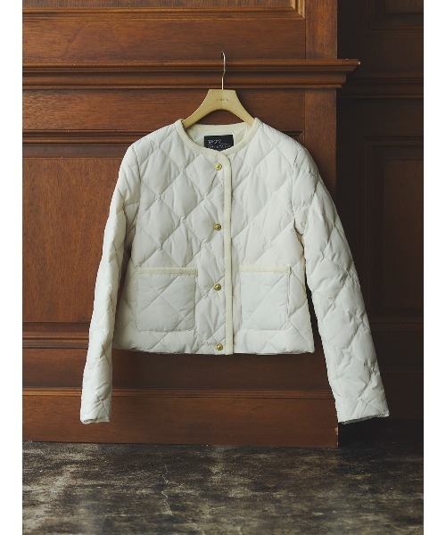 anuans TAION ノーカラーキルティングショートダウン アニュアンス TAION×anuans】ノーカラーキルティングショートダウン（ダウン