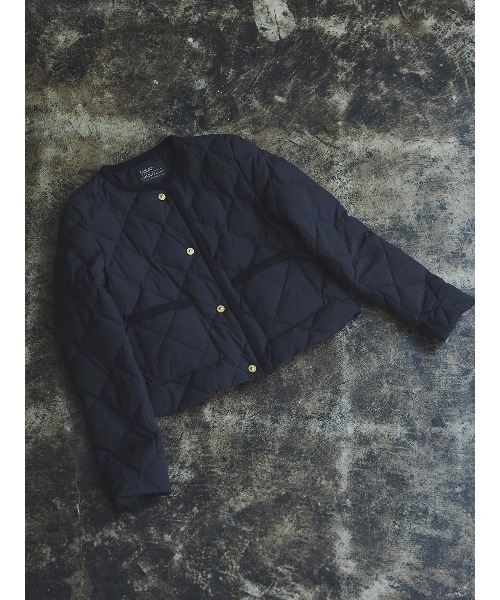 TAION×anuans】ノーカラーキルティングショートダウン（ダウン