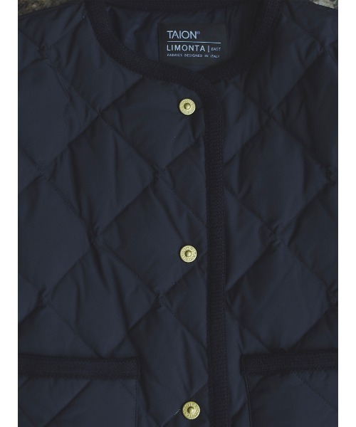 TAION×anuans】ノーカラーキルティングショートダウン（ダウン