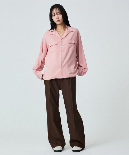TOWNCRAFT(タウンクラフト)の「【TOWNCRAFT/タウンクラフト】50S LOOP COLLAR SHIRT/開襟/ユニセックス/コラボ【WEB限定】(シャツ/ブラウス・メンズ・ワイン/ブラック/ピンク・M/L)」の5枚目の写真