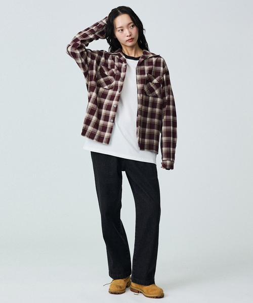 TOWNCRAFT(タウンクラフト)の「【TOWNCRAFT/タウンクラフト】50S LOOP COLLAR SHIRT/開襟/ユニセックス/コラボ【WEB限定】(シャツ/ブラウス・メンズ・ワイン/ブラック/ピンク・M/L)」の6枚目の写真