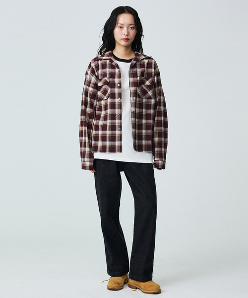 TOWNCRAFT(タウンクラフト)の「【TOWNCRAFT/タウンクラフト】50S LOOP COLLAR SHIRT/開襟/ユニセックス/コラボ【WEB限定】(シャツ/ブラウス・メンズ・ワイン/ブラック/ピンク・M/L)」の7枚目の写真