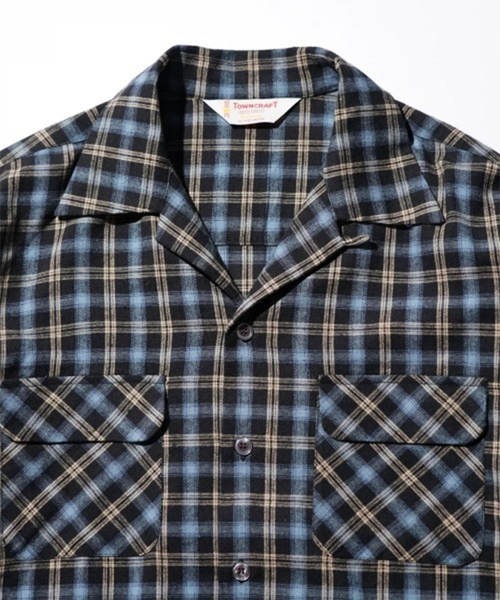 TOWNCRAFT(タウンクラフト)の「【TOWNCRAFT/タウンクラフト】50S LOOP COLLAR SHIRT/開襟/ユニセックス/コラボ【WEB限定】(シャツ/ブラウス・メンズ・ワイン/ブラック/ピンク・M/L)」の12枚目の写真