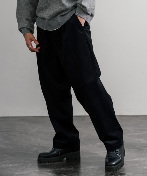 Audience（オーディエンス）の「Upscape Audience アップスケープオーディエンス 日本製 国産14WALEコーデュロイマンチェスター2タックイージーワイドパンツ AUD3643（スラックス・メンズ・スミクロ/ライトブラウン/ブラック/ダークブラウン・M/L/XL）」の7枚目の写真