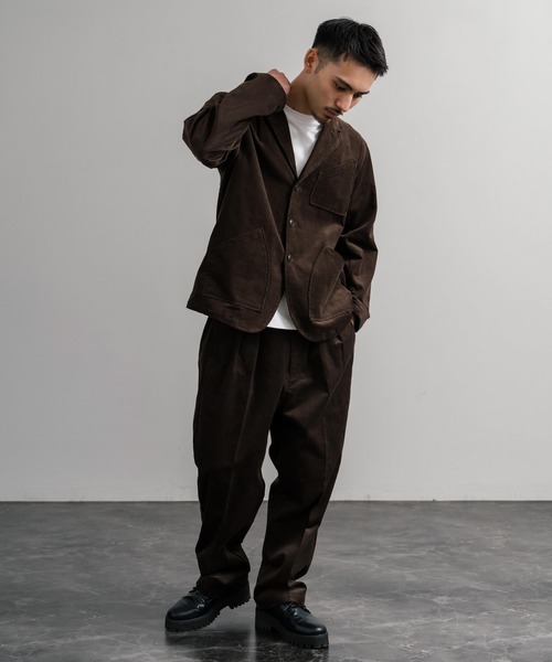 Audience（オーディエンス）の「Upscape Audience アップスケープオーディエンス 日本製 国産14WALEコーデュロイマンチェスター2タックイージーワイドパンツ AUD3643（スラックス・メンズ・スミクロ/ライトブラウン/ブラック/ダークブラウン・M/L/XL）」の21枚目の写真