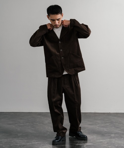 Audience（オーディエンス）の「Upscape Audience アップスケープオーディエンス 日本製 国産14WALEコーデュロイマンチェスター2タックイージーワイドパンツ AUD3643（スラックス・メンズ・スミクロ/ライトブラウン/ブラック/ダークブラウン・M/L/XL）」の22枚目の写真