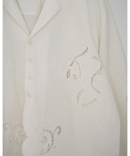 anuke（アンヌーク）の「Cutwork Opencollar Shirts（シャツ/ブラウス・レディース・ホワイト/ブラック・FREE）」の13枚目の写真