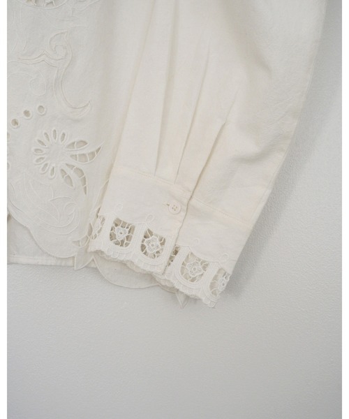 anuke（アンヌーク）の「Cutwork Opencollar Shirts（シャツ/ブラウス・レディース・ホワイト/ブラック・FREE）」の15枚目の写真