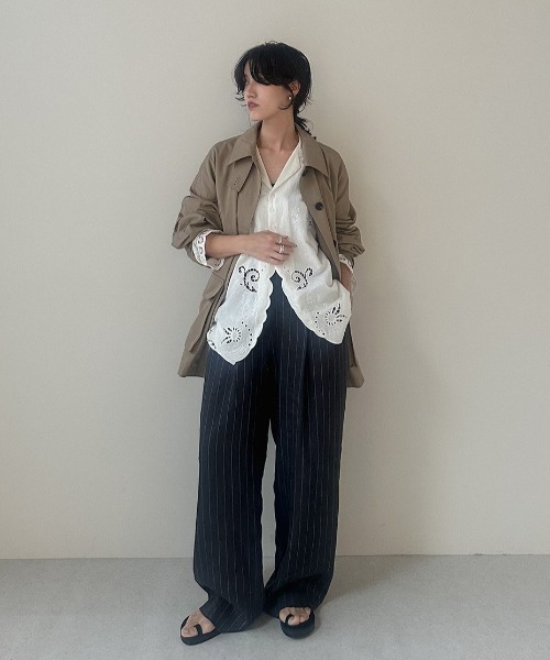 anuke（アンヌーク）の「Cutwork Opencollar Shirts（シャツ/ブラウス