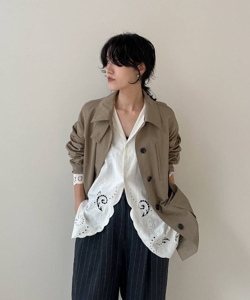 anuke（アンヌーク）の「Cutwork Opencollar Shirts（シャツ/ブラウス
