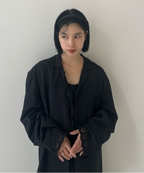 anuke（アンヌーク）の「Cutwork Opencollar Shirts（シャツ/ブラウス