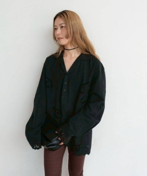 Cutwork Opencollar Shirts（シャツ/ブラウス）｜anuke（アンヌーク