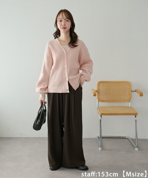 セール】【腰回りカバー/ラフに綺麗見え】タック使いイージーパンツ