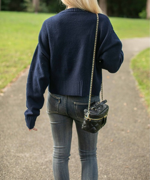GORGE(ゴージ)の「《ショート丈×くま刺繍》レディース ニット トップス ニット帽付きモチーフ 秋冬(ニット/セーター・レディース・アイボリー/ネイビー/ブラウン/ピンク/ボルドー・F)」の18枚目の写真
