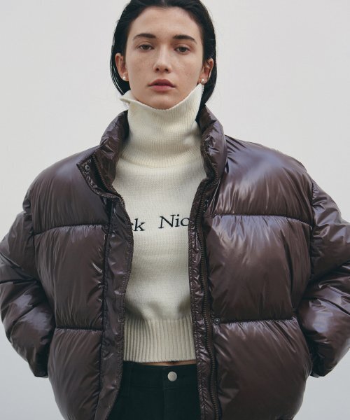 SENSE Cropped Puffer Jacket_BROWN