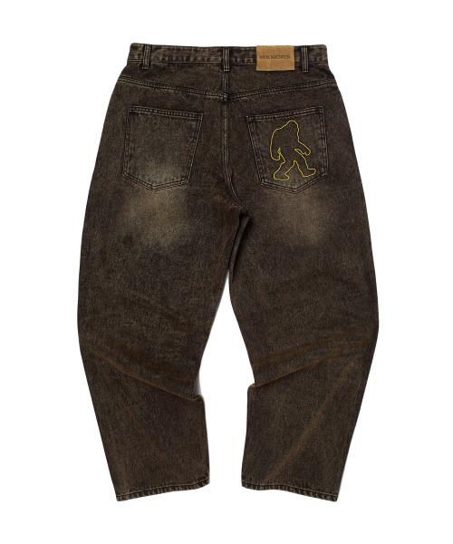 WKNDRS(ウィーキャンドース)の「VINTAGE BAGGY DENIM (BROWN)(デニムパンツ・レディース・その他・SMALL/MEDIUM/LARGE/X-LARGE)」の1枚目の写真