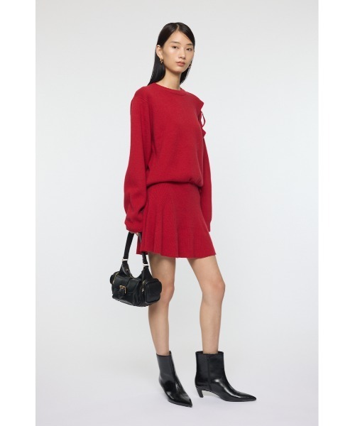 MOUSSY（マウジー）の「TIED RIBBON セーター & ミニスカート（ワンピース・レディース・レッド/チャコールグレー/ブラック・1/2）」の11枚目の写真