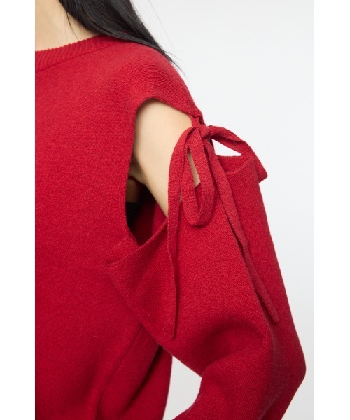 MOUSSY（マウジー）の「TIED RIBBON セーター & ミニスカート（ワンピース・レディース・レッド/チャコールグレー/ブラック・1/2）」の17枚目の写真