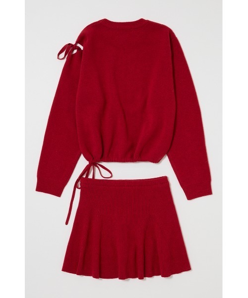 MOUSSY（マウジー）の「TIED RIBBON セーター & ミニスカート（ワンピース・レディース・レッド/チャコールグレー/ブラック・1/2）」の22枚目の写真
