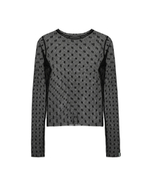 MASH FLOWER PATTERN TOP_BLACK