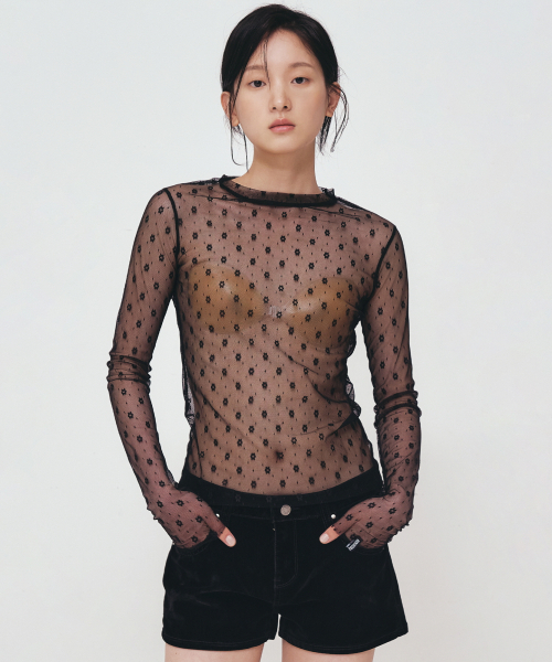 NICK&NICOLE（ニックアンドニコール）の「MASH FLOWER PATTERN TOP_BLACK（Tシャツ/カットソー・レディース・その他・MEDIUM/LARGE）」の5枚目の写真