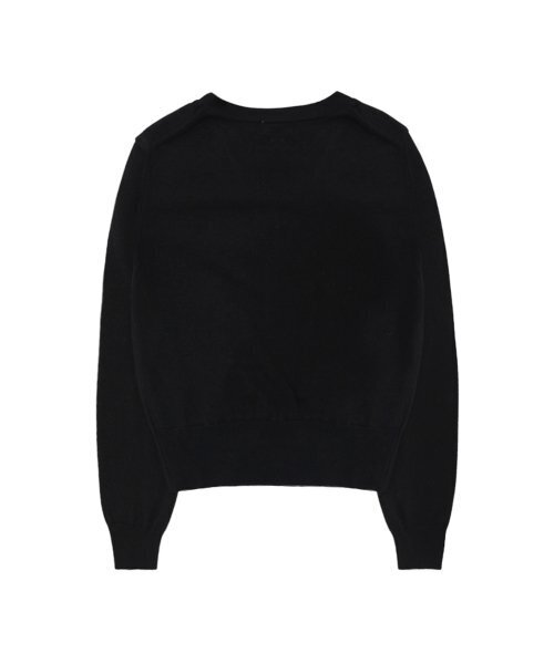 Square Logo Knit Cardigan - Black