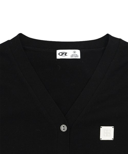 Square Logo Knit Cardigan - Black