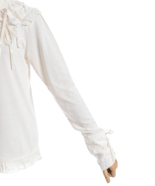 axes femme（アクシーズファム）の「ヨークレース×リボンタートル（Tシャツ/カットソー・レディース・ブラック/キナリ・FREE）」の16枚目の写真