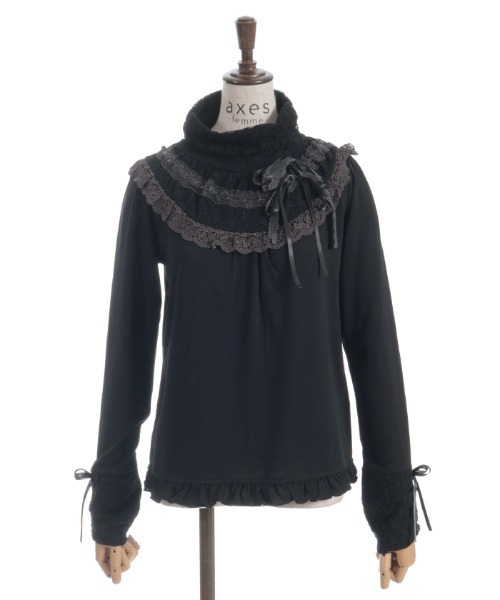 axes femme（アクシーズファム）の「ヨークレース×リボンタートル（Tシャツ/カットソー・レディース・ブラック/キナリ・FREE）」の17枚目の写真