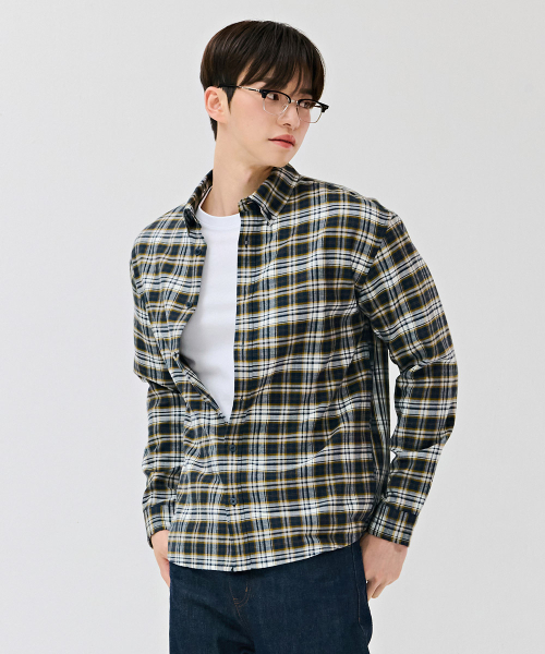 CHASECULT(チェイスカルト)の「男性フランネルチェックシャツ-ネイビー(シャツ/ブラウス・メンズ・ネイビー・105/100/95)」の2枚目の写真