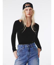 Layered Halter Knit Top Black