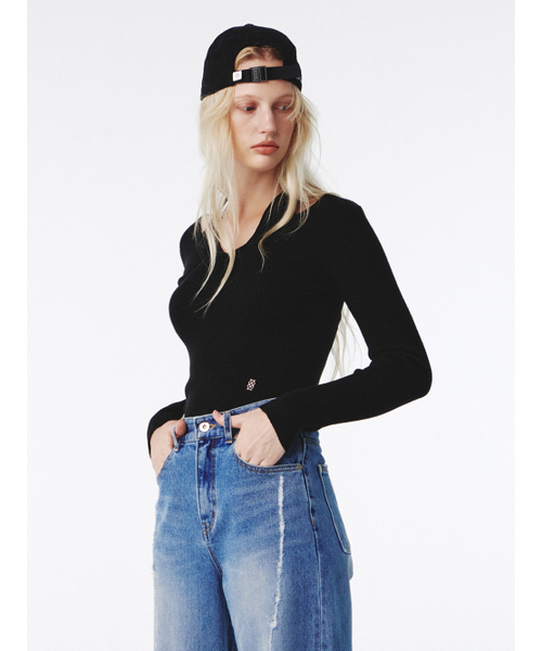 Kijun(キジュン)の「Layered Halter Knit Top Black(ニット/セーター・レディース・その他・MEDIUM/SMALL)」の2枚目の写真
