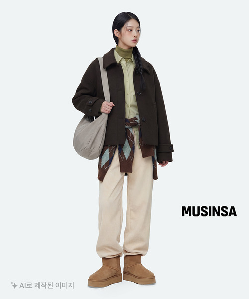 MUSINSA STANDARD WOMAN（ムシンサスタンダードウーマン）の「ウィメンズカシミヤブレンドショートマックコート[ダークブラウン]（チェスターコート・レディース・その他・SMALL/MEDIUM/LARGE/X-SMALL）」の14枚目の写真