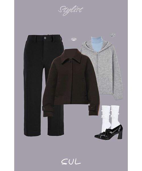 MUSINSA STANDARD WOMAN（ムシンサスタンダードウーマン）の「ウィメンズカシミヤブレンドショートマックコート[ダークブラウン]（チェスターコート・レディース・その他・SMALL/MEDIUM/LARGE/X-SMALL）」の18枚目の写真