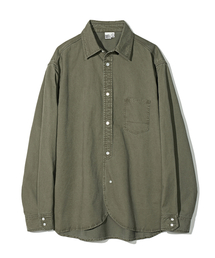 PARTIMENTO（パルティメント）の「ラウンドVTGウォッシュドシャツカーキ（シャツ/ブラウス）」