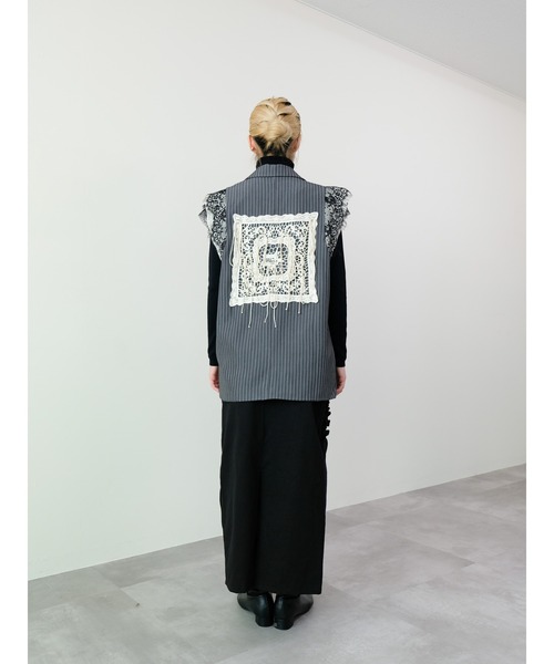 DOLLUPOOPS（ドールアップウップス）の「レースバックストライプベスト（ベスト・レディース・グレー/ブラック・FREE）」の14枚目の写真