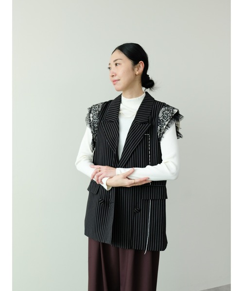 DOLLUPOOPS（ドールアップウップス）の「レースバックストライプベスト（ベスト・レディース・グレー/ブラック・FREE）」の15枚目の写真