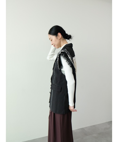 DOLLUPOOPS（ドールアップウップス）の「レースバックストライプベスト（ベスト・レディース・グレー/ブラック・FREE）」の16枚目の写真