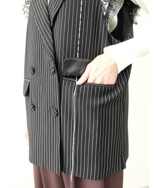 DOLLUPOOPS（ドールアップウップス）の「レースバックストライプベスト（ベスト・レディース・グレー/ブラック・FREE）」の19枚目の写真