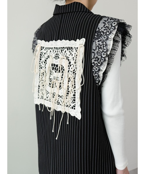 DOLLUPOOPS（ドールアップウップス）の「レースバックストライプベスト（ベスト・レディース・グレー/ブラック・FREE）」の20枚目の写真