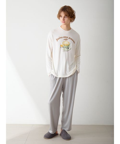 gelato pique(ジェラートピケ)の「【HOMME】クッキーワンポイントプリントロングパンツ(ルームウェア/パジャマ・メンズ・グレー/ネイビー・M/L)」の5枚目の写真