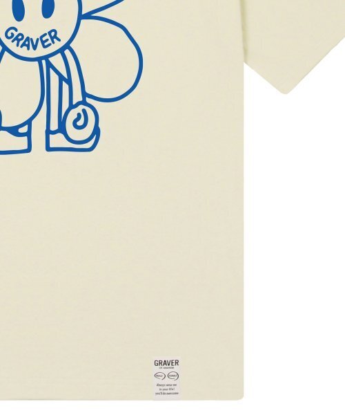 GRAVER（グレーバー）の「[ユニセックス]コミックスラインフラワードローイング半袖Tシャツ_サンドベージュ（Tシャツ/カットソー・レディース・ベージュ・X-LARGE/SMALL/MEDIUM/LARGE）」の4枚目の写真