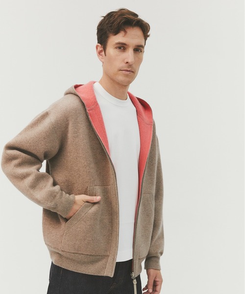 CASHMERE CASHMERE(カシミヤカシミヤ)の「【CASHMERE CASHMERE/カシミアカシミア】CASHMERE REVERSIBLE ZIP UP HOODIE(パーカー・メンズ・ダークグリーン/ブラック/ダークネイビー/モカ/ダークグレー・48/44)」の15枚目の写真