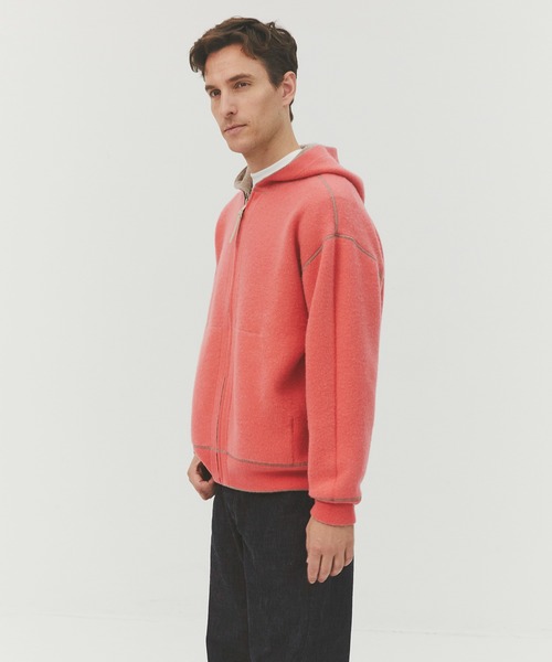 CASHMERE CASHMERE(カシミヤカシミヤ)の「【CASHMERE CASHMERE/カシミアカシミア】CASHMERE REVERSIBLE ZIP UP HOODIE(パーカー・メンズ・ダークグリーン/ブラック/ダークネイビー/モカ/ダークグレー・48/44)」の18枚目の写真