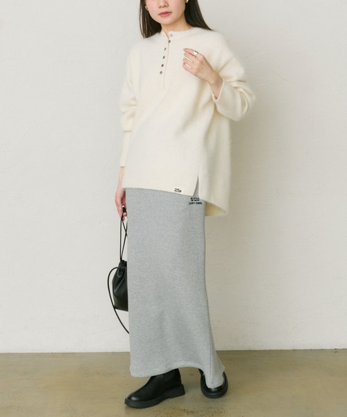 PUAL CE CIN(ピュアルセシン)の「FOX混ヘンリーネックニット(ニット/セーター・レディース・アイボリー/グレー・FREE)」の8枚目の写真